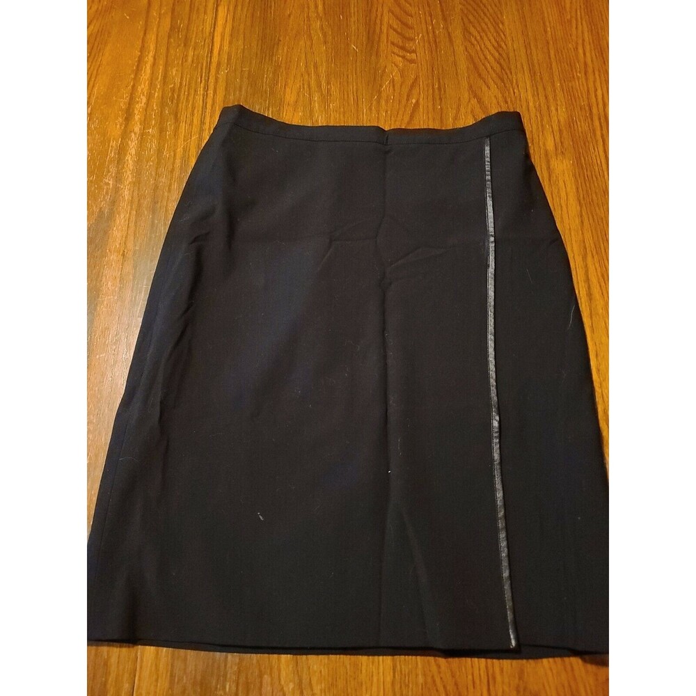 Alfred Dunner Black Straight Pencil Skirt with slit size 10 -EUC